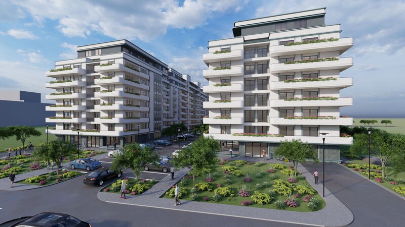 Pipera Plaza, apartament 2 camere, curte privata, bloc finalizat.